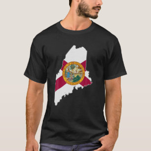 Camiseta MAINE STATE MAP FLORIDA FL Bandera Raíces Hombres 