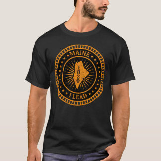 Camiseta Maine State Motto Map ME I Lead