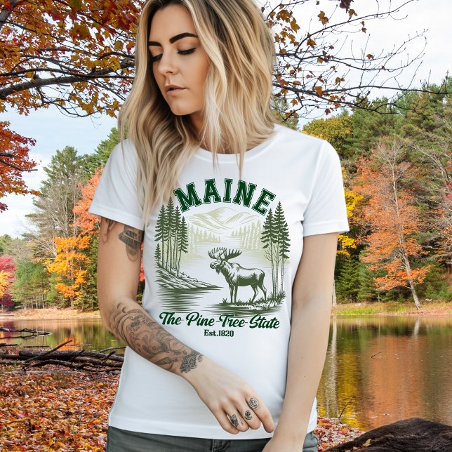 Camiseta Maine Wilderness Scenic Forest Design (Subido por el creador)