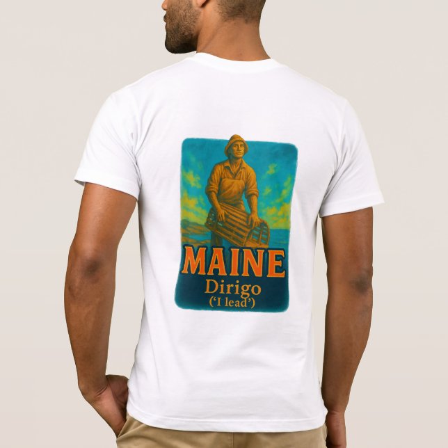 Camiseta  Maine's vibrant artistic T-shirt design!  (Reverso)