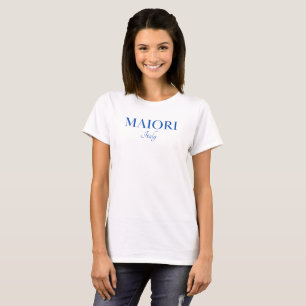 Camiseta Maiori Italia, Texto Azul Elegante