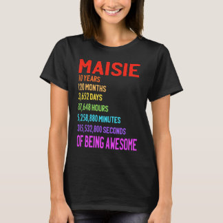 Camiseta Maisie 10 cumpleaños 10 años 120 meses 3652 días