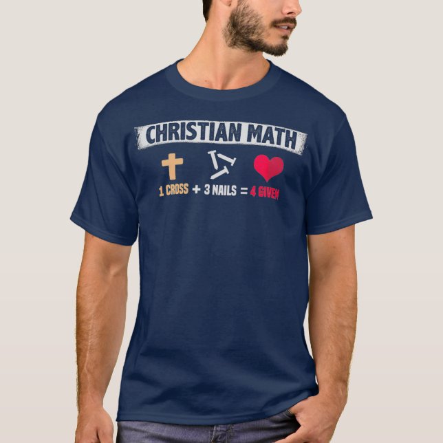 Camiseta Maíz cristiana perdonada 1 cruz 3 clavos 4 (Anverso)