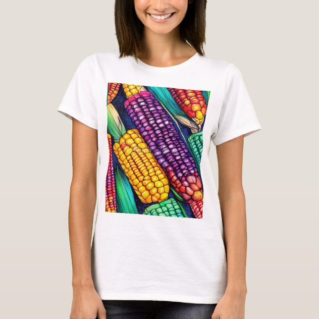 Camiseta Maíz de colores de otoño (Anverso)