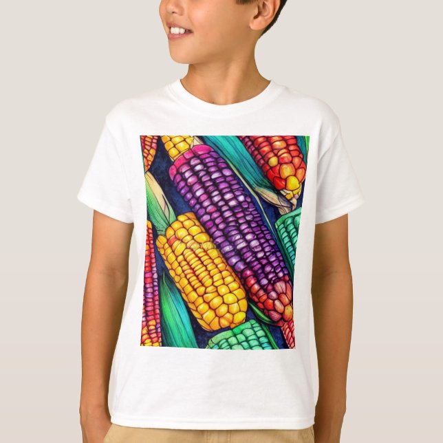 Camiseta Maíz de colores otoñales (Anverso)