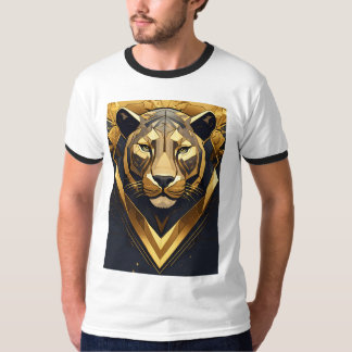 Camiseta Majestad de Origami: León geométrico intrincado