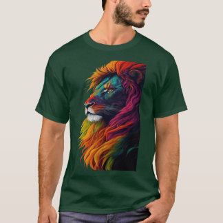 Camiseta "Majestad del Arcoiris - Vibrante Tee de Arte León
