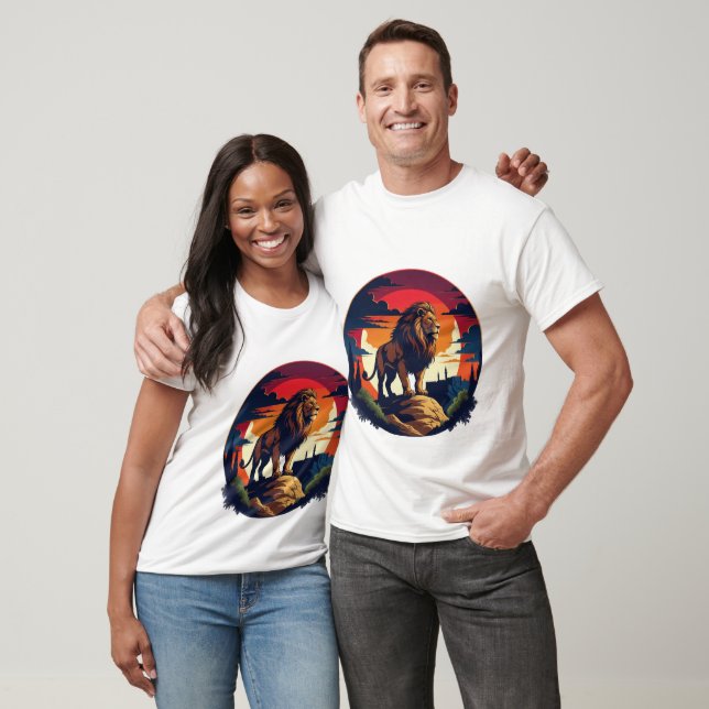 Camiseta Majestad Del León Al Atardecer (Unisexo)