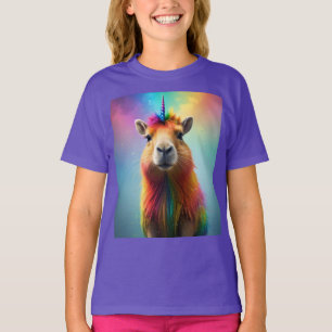 Camiseta "Majestad mágica: el capibara unicornio arcoiris"