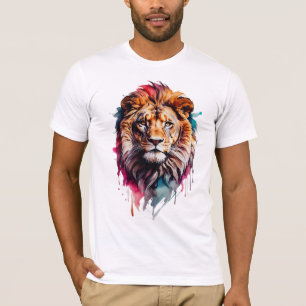 Camiseta Majestic acuarela Splash Art León Negrita