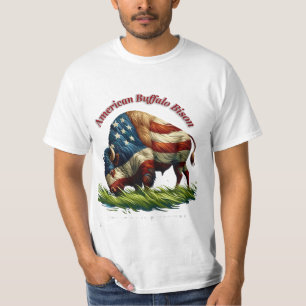 Camiseta Majestic American Bison Bandera Ilustrada
