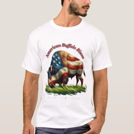 Camiseta Majestic American Bison Bandera Ilustrada