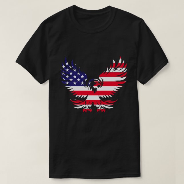 Camiseta Majestic American Flag Eagle Silhouette (Diseño del anverso)
