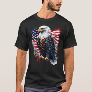 Camiseta Majestic Bald Eagle T-Shirt – American Flag Art on