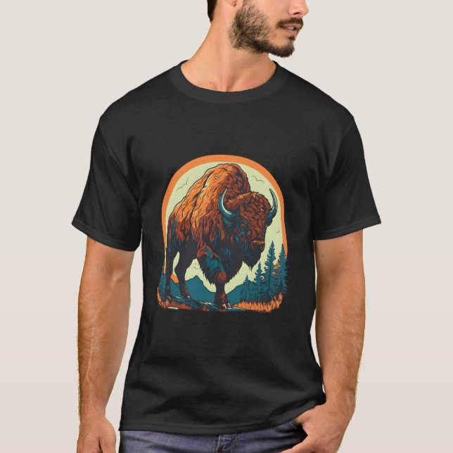 Camiseta Majestic Bison American Buffalo National Park Spir (Anverso)