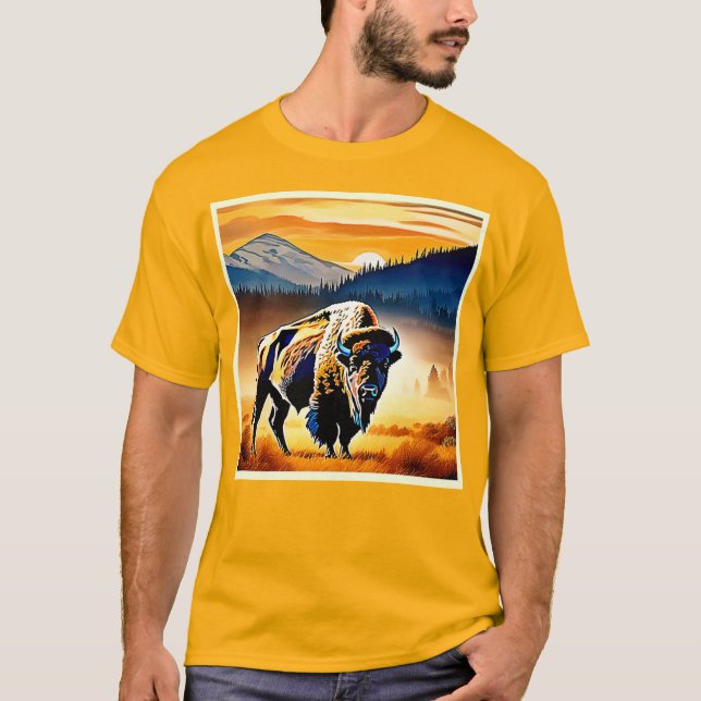 Camiseta Majestic Bison Sunset (Anverso)