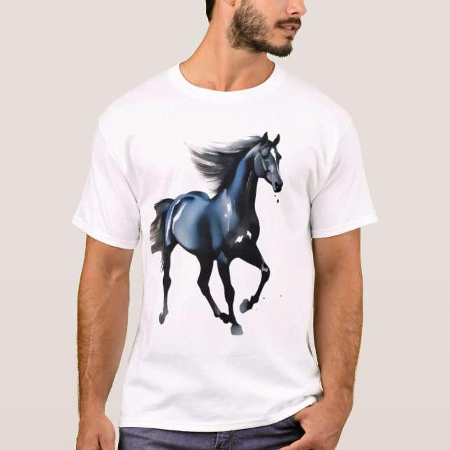 Camiseta Majestic Black Stallion Galloping Men's Graphic (Anverso)