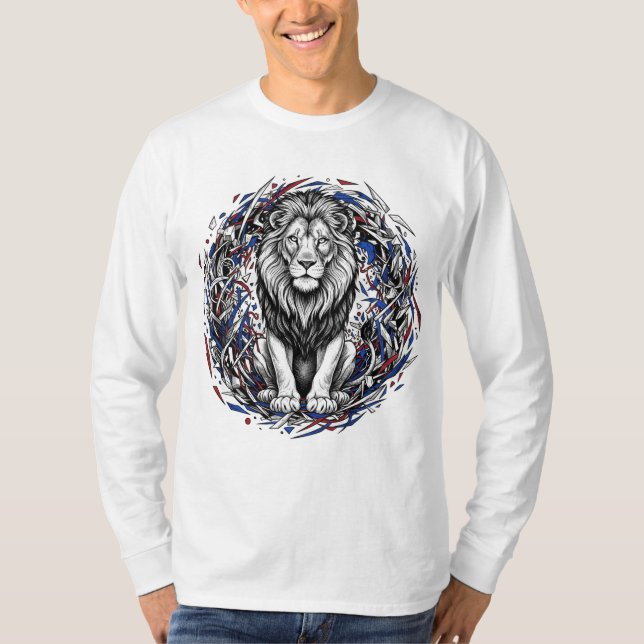 Camiseta Majestic Chaos: The Sketch-Art Lion Tee (Anverso)