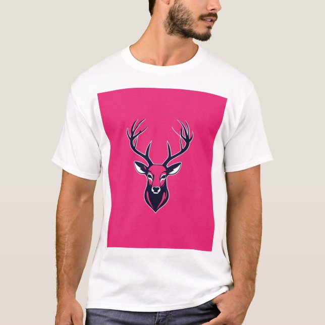 Camiseta Majestic Deer Head Logo design. (Anverso)
