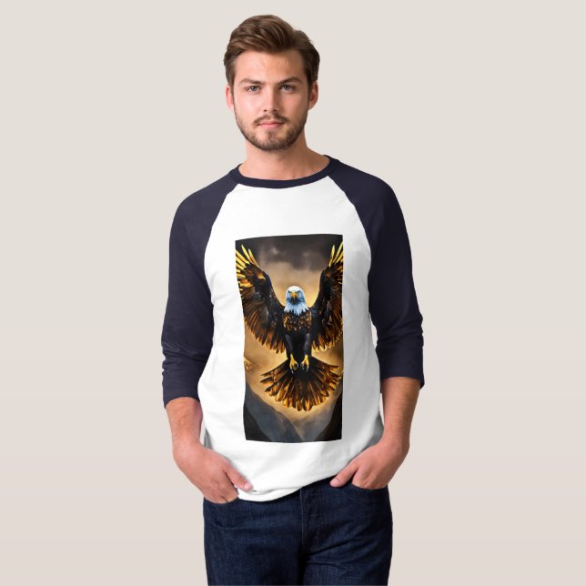 Camiseta Majestic Eagle Black and Gold (Anverso completo)