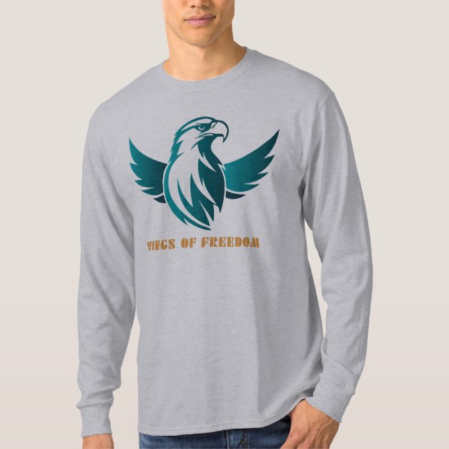 Camiseta Majestic Eagle Logo T-Shirt - Teal 'Wings of Freed (Anverso)