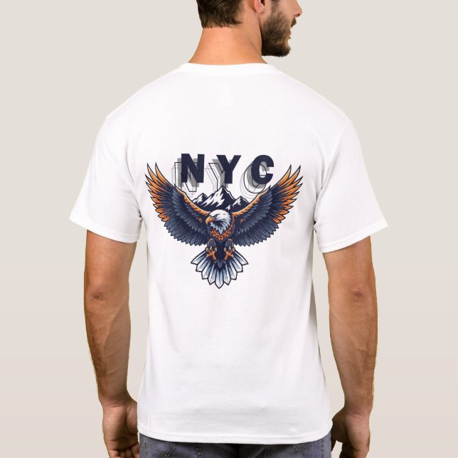 Camiseta Majestic Eagle Over NYC Skyline – Patriotic New Yo (Reverso)