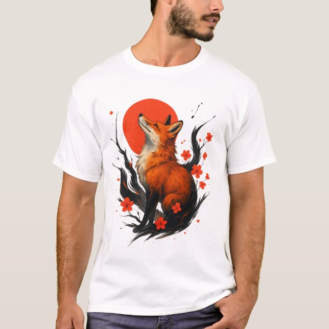 Camiseta Majestic Fox Under the Rising Sun (Anverso)