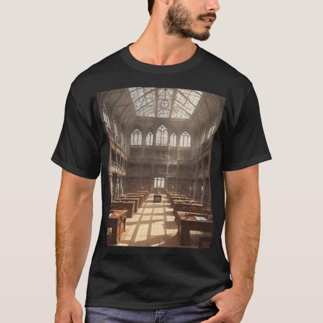 Camiseta Majestic Historical Library Interior (Anverso)