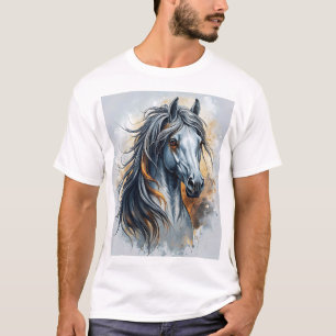 Camiseta Majestic Horse Art Detallada Manera Realista