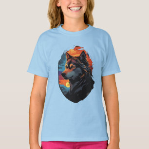 Camiseta Majestic Husky contra la mirada de la serenidad de