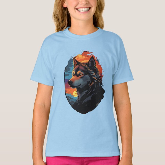 Camiseta Majestic Husky contra la mirada de la serenidad de (Anverso)