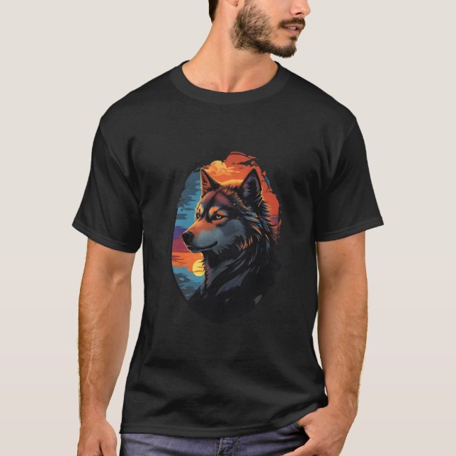 Camiseta Majestic Husky contra la mirada de la serenidad de (Anverso)