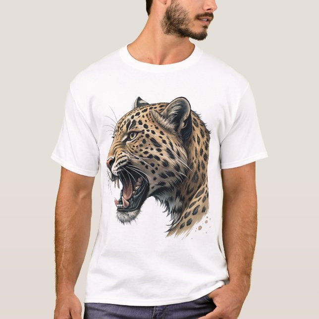 Camiseta Majestic Leopard Portrait Men's Graphic T-Shirt (Anverso)