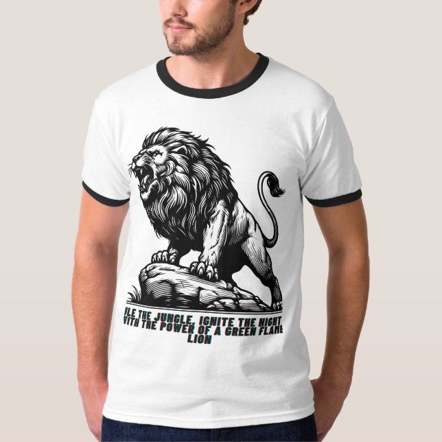 Camiseta Majestic Lion Graphic Ringer T-Shirt (Anverso)