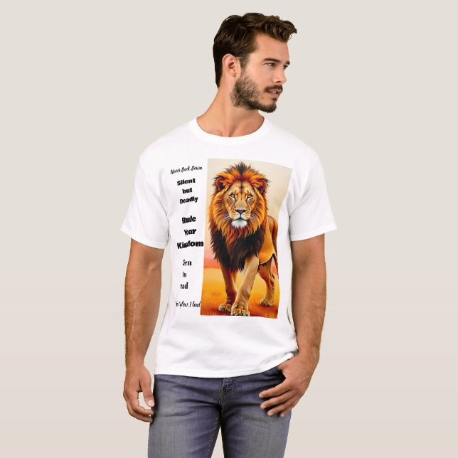 Camiseta Majestic Lion King Inspirational Quote Art (Anverso completo)