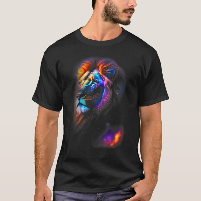 Camiseta Majestic LIon Rainbow Galaxy LIon (Anverso)