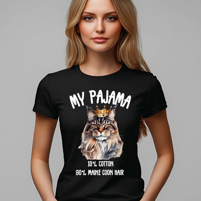Camiseta Majestic Maine Coon Pajama Fun (Subido por el creador)