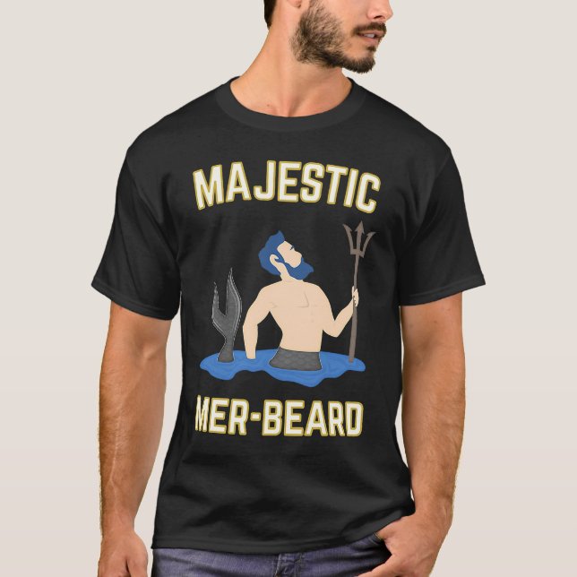 Camiseta Majestic Mer Beard Merman Manly (Anverso)