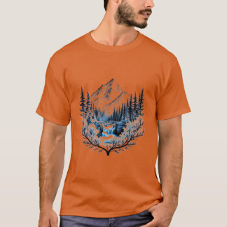 Camiseta Majestic Mountain Waterfall Scene