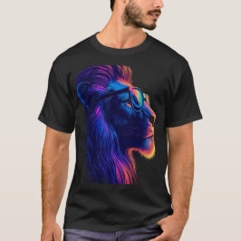 Camiseta Majestic Neon Lion Art Graphic T-Shirt