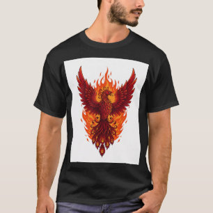 Camiseta Majestic Phoenix Flame Design   Arte vectorial neg