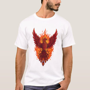 Camiseta Majestic Phoenix Flame Design   Arte vectorial neg