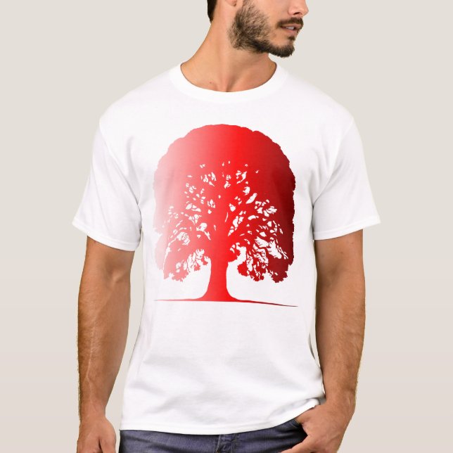 Camiseta Majestic Red Tree Silhouette Bold Nature Stateme (Anverso)