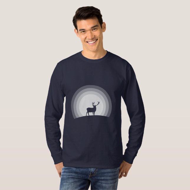 Camiseta Majestic Stag Silhouette Under Lunar Light (Anverso completo)
