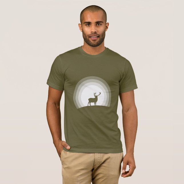 Camiseta Majestic Stag Silhouette Under Lunar Light (Anverso completo)