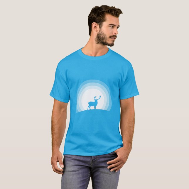 Camiseta Majestic Stag Silhouette Under Lunar Light (Anverso completo)