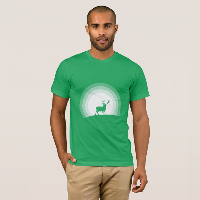 Camiseta Majestic Stag Silhouette Under Lunar Light (Anverso completo)