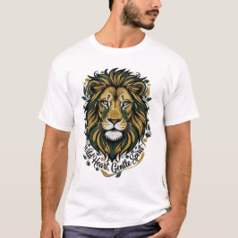 Camiseta Majestic Wild Heart Gentle Spirit Lion Head Green 