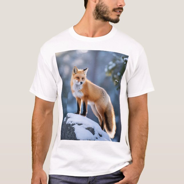 Camiseta Majestic Winter Fox Photography (Anverso)