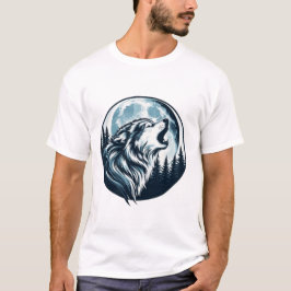 Camiseta Majestic Wolf Howling en la luna llena